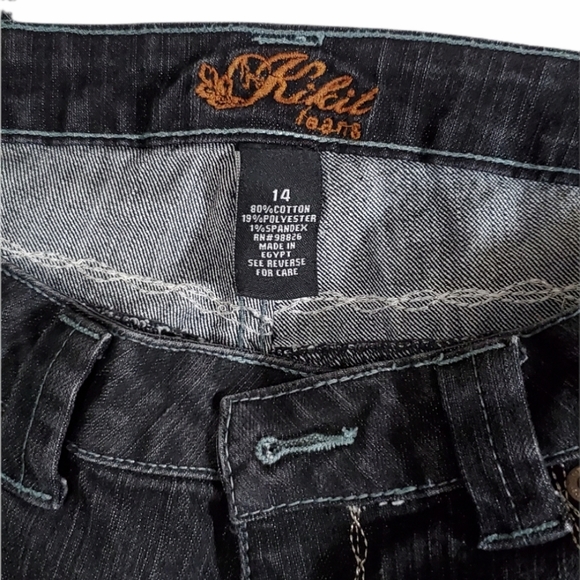 Kikit black decorated jeans size 14 - Picture 2 of 11